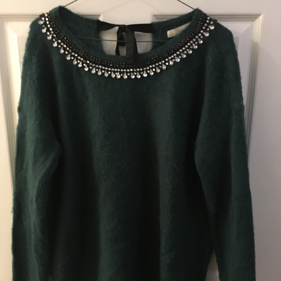 Hinge Oversize Green Jeweled Sweater - Picture 5 of 8